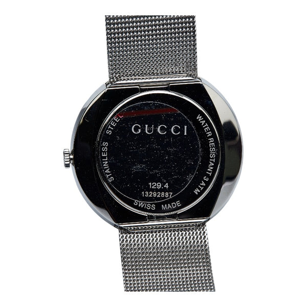 グッチ Uプレイ チェンジベゼル 腕時計 YA129.4 クオーツ シルバー文字盤 ステンレススチール レディース GUCCI 【中古】