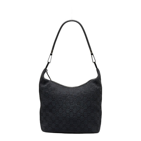 グッチ GGキャンバス ショルダーバッグ ワンショルダーバッグ 001 3814 ブラック キャンバス レザー レディース GUCCI 【中古】