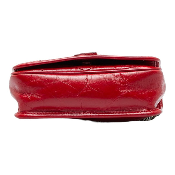 サンローラン YSL ニキ 斜め掛け チェーンショルダーバッグ 583103 レッド レザー レディース SAINT LAURENT 【中古】