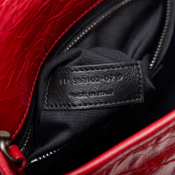 サンローラン YSL ニキ 斜め掛け チェーンショルダーバッグ 583103 レッド レザー レディース SAINT LAURENT 【中古】