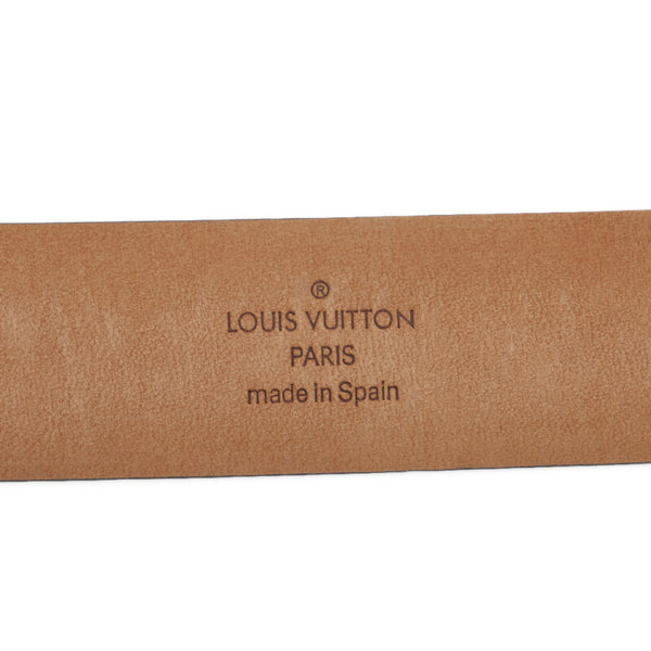 ルイ ヴィトン サンチュールキャレ 85/34 ベルト M6803 ブラウン シルバー PVC レザー レディース LOUIS VUITTON 【中古】