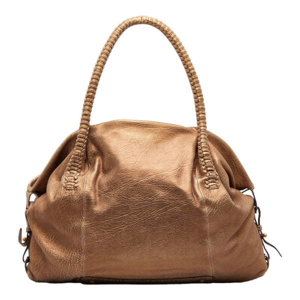 サルヴァトーレフェラガモ ガンチーニ ハンドバッグ ワンショルダーバッグ シャンパンゴールド レザー レディース Salvatore Ferragamo 【中古】