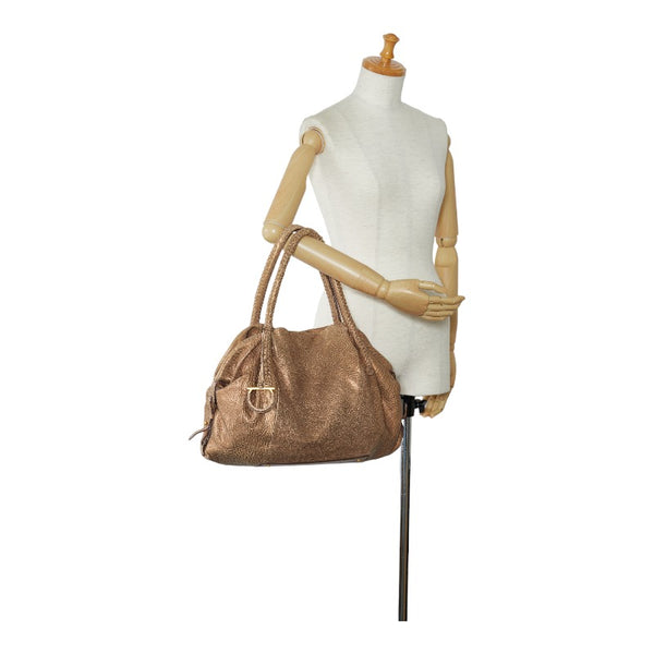 サルヴァトーレフェラガモ ガンチーニ ハンドバッグ ワンショルダーバッグ シャンパンゴールド レザー レディース Salvatore Ferragamo 【中古】