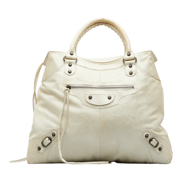 バレンシアガ クラシック ハンドバッグ トートバッグ 173036 ベージュ レザー レディース BALENCIAGA 【中古】