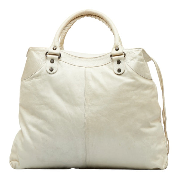 バレンシアガ クラシック ハンドバッグ トートバッグ 173036 ベージュ レザー レディース BALENCIAGA 【中古】