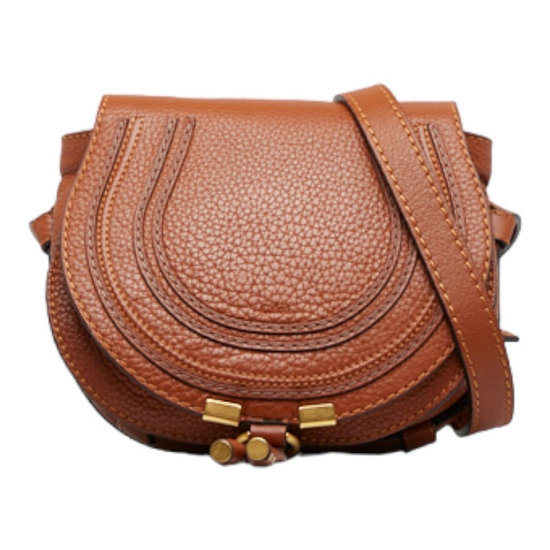 クロエ マーシー 斜め掛け ショルダーバッグ スモールクロスボディバッグ ブラウン レザー レディース Chloe 【中古】