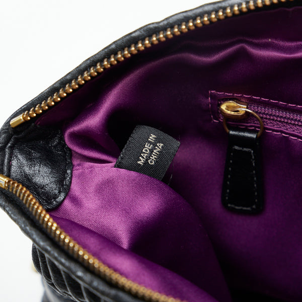 コーチ マディソン ギャザード サッチェル ハンドバッグ ショルダーバッグ 2WAY 15942 ブラック レザー レディース COACH 【中古】