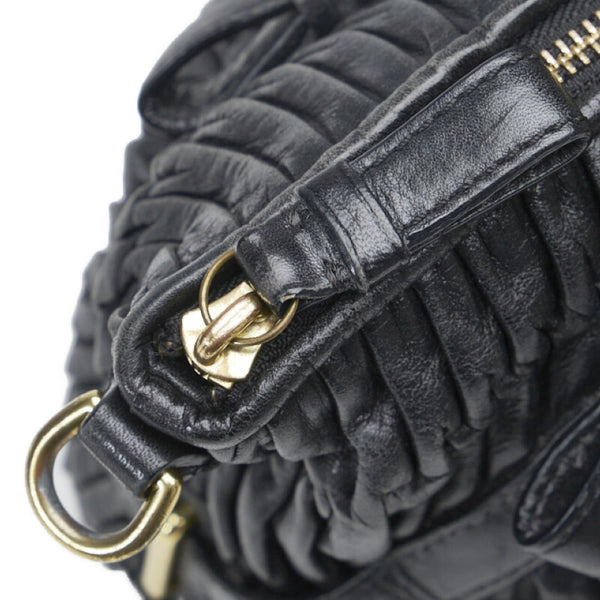 コーチ マディソン ギャザード サッチェル ハンドバッグ ショルダーバッグ 2WAY 15942 ブラック レザー レディース COACH 【中古】