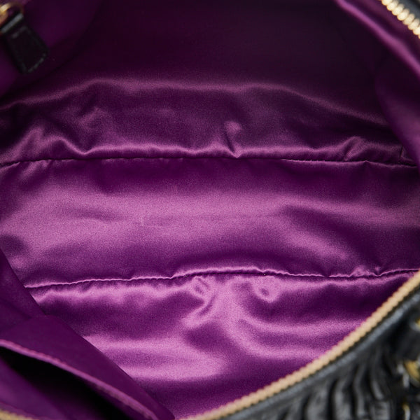 コーチ マディソン ギャザード サッチェル ハンドバッグ ショルダーバッグ 2WAY 15942 ブラック レザー レディース COACH 【中古】