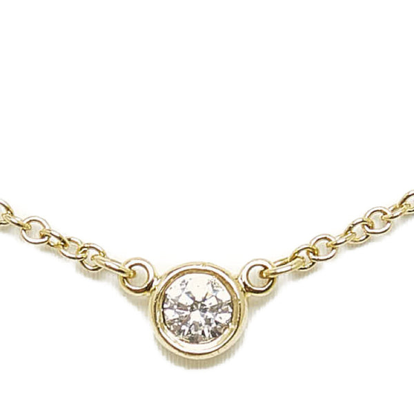 ティファニー バイザヤード 1Pダイヤ ネックレス K18YG イエローゴールド レディース TIFFANY&Co. 【中古】