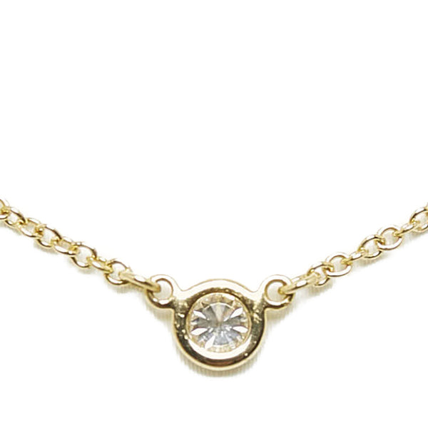 ティファニー バイザヤード 1Pダイヤ ネックレス K18YG イエローゴールド レディース TIFFANY&Co. 【中古】
