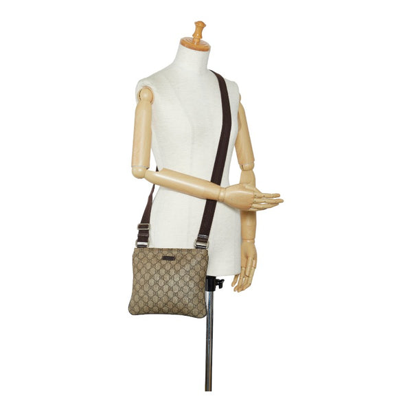 グッチ GGスプリーム 斜め掛け ショルダーバッグ 201538 ベージュ ブラウン PVC キャンバス レディース GUCCI 【中古】