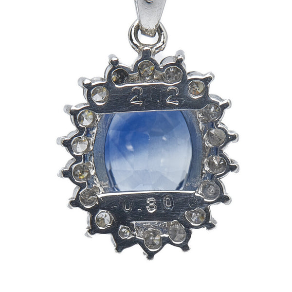 Pt900 プラチナ Pt850 プラチナ サファイア2.02ct ダイヤ0.30ct ネックレス レディース 【中古】