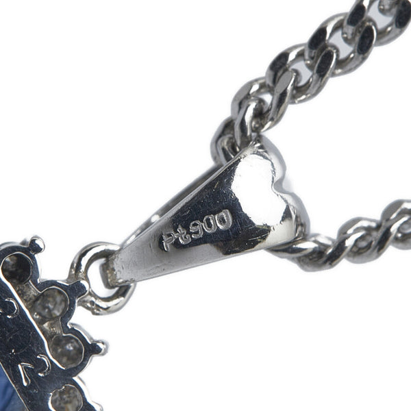 Pt900 プラチナ Pt850 プラチナ サファイア2.02ct ダイヤ0.30ct ネックレス レディース 【中古】