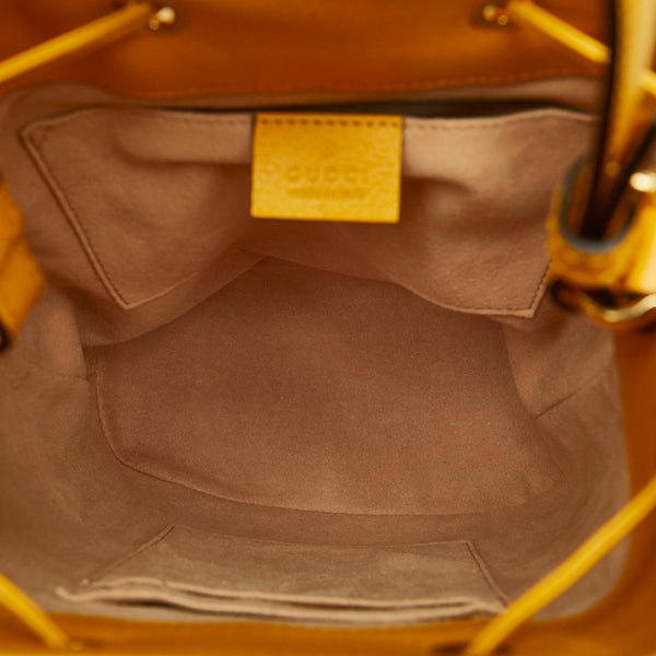 グッチ GGフローラ バケットバッグ ショルダーバッグ 2WAY 550621 イエロー ベージュ マルチカラー PVC レザー レディース GUCCI 【中古】