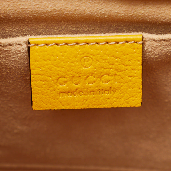 グッチ GGフローラ バケットバッグ ショルダーバッグ 2WAY 550621 イエロー ベージュ マルチカラー PVC レザー レディース GUCCI 【中古】