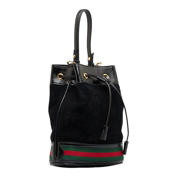 グッチ オフィディア バケットバッグ ショルダーバッグ 2WAY 550621 ブラック スウェード パテントレザー レディース GUCCI 【中古】