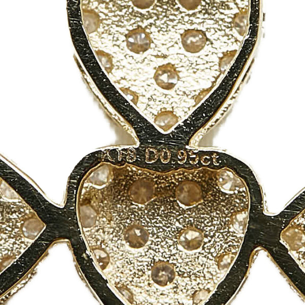 K18YG イエローゴールド ダイヤ0.95ct クロス 十字架 モチーフ ペンダントネックレス レディース 【中古】
