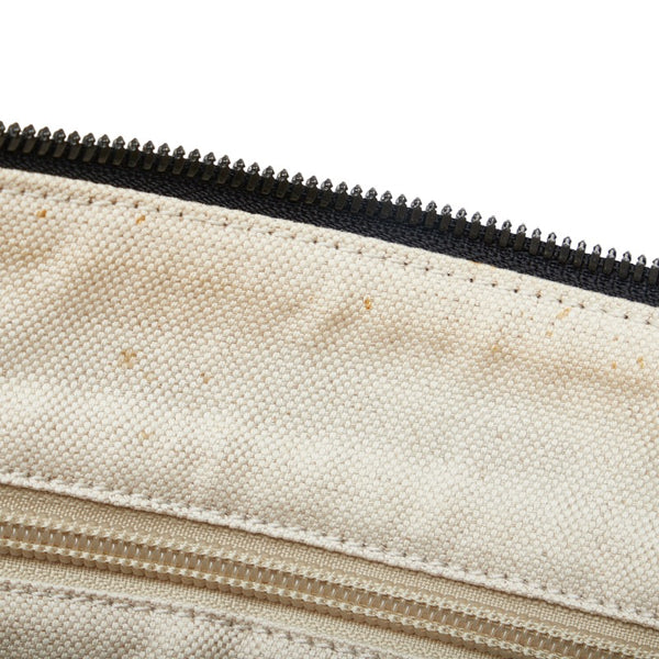 グッチ レオパード 豹柄 セカンドバッグ クラッチバッグ 353478 グレー ブラック キャンバス レザー レディース GUCCI 【中古】