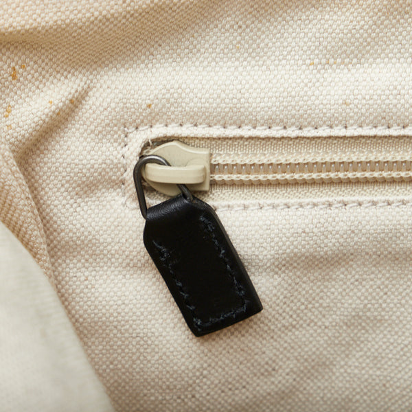 グッチ レオパード 豹柄 セカンドバッグ クラッチバッグ 353478 グレー ブラック キャンバス レザー レディース GUCCI 【中古】