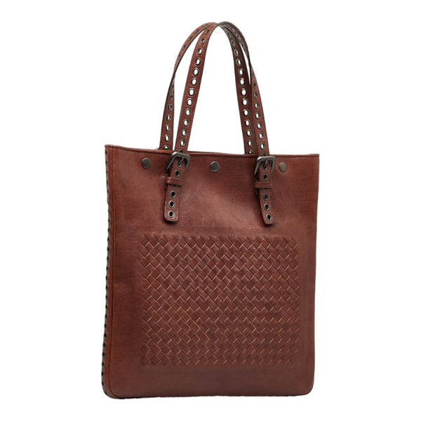 ボッテガヴェネタ イントレチャート トートバッグ ショルダーバッグ ブラウン レザー レディース BOTTEGAVENETA 【中古】