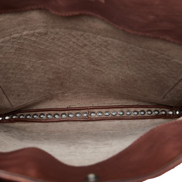 ボッテガヴェネタ イントレチャート トートバッグ ショルダーバッグ ブラウン レザー レディース BOTTEGAVENETA 【中古】