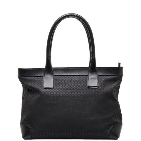 グッチ GGナイロン ハンドバッグ トートバッグ 152284 ブラック ナイロン レザー レディース GUCCI 【中古】