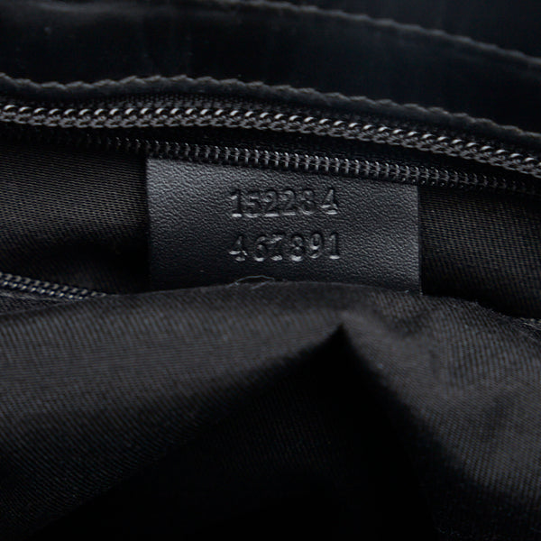 グッチ GGナイロン ハンドバッグ トートバッグ 152284 ブラック ナイロン レザー レディース GUCCI 【中古】