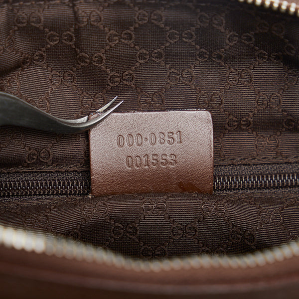 グッチ シェリーライン ハンドバッグ ミニボストンバッグ 001 0851 ブラウン イエロー キャンバス レザー レディース GUCCI 【中古】