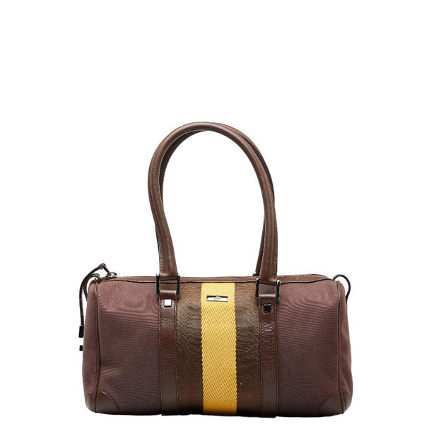 グッチ シェリーライン ハンドバッグ ミニボストンバッグ 001 0851 ブラウン イエロー キャンバス レザー レディース GUCCI 【中古】