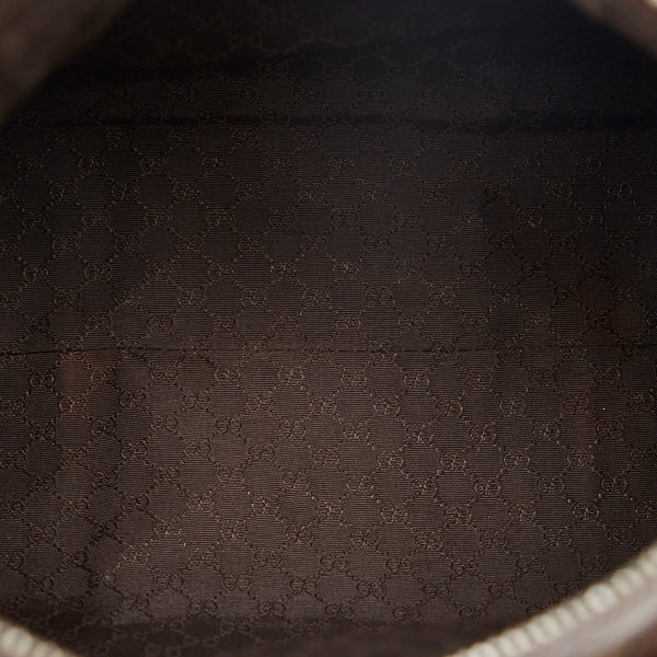 グッチ シェリーライン ハンドバッグ ミニボストンバッグ 001 0851 ブラウン イエロー キャンバス レザー レディース GUCCI 【中古】