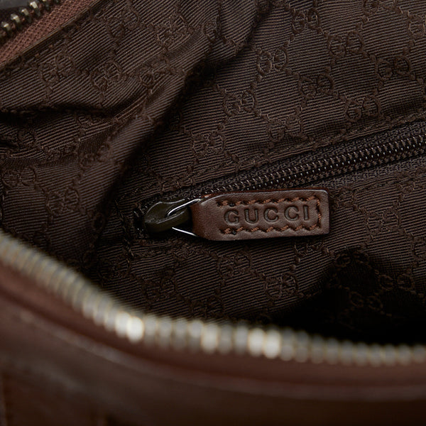 グッチ シェリーライン ハンドバッグ ミニボストンバッグ 001 0851 ブラウン イエロー キャンバス レザー レディース GUCCI 【中古】