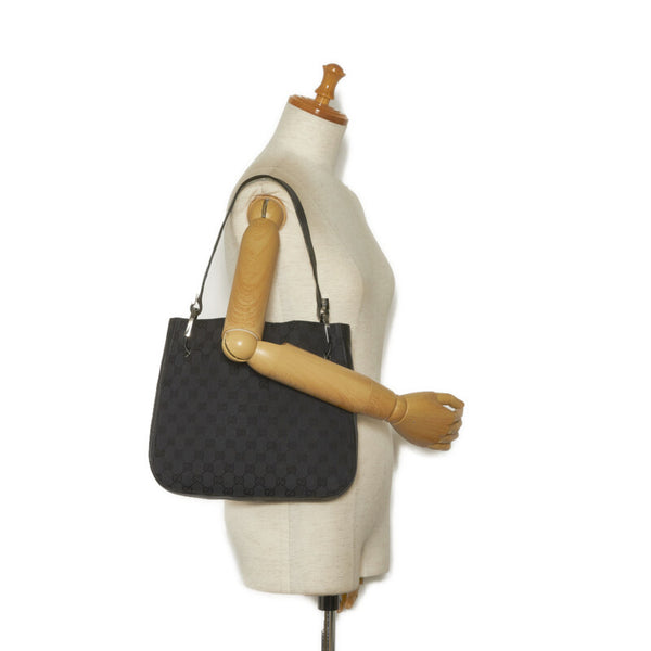 グッチ GGキャンバス ショルダーバッグ ワンショルダーバッグ 001 3748 ブラック キャンバス レザー レディース GUCCI 【中古】
