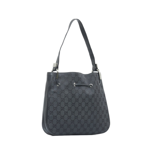グッチ GGキャンバス ショルダーバッグ ワンショルダーバッグ 001 3748 ブラック キャンバス レザー レディース GUCCI 【中古】