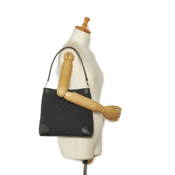 グッチ GGキャンバス ショルダーバッグ ワンショルダーバッグ 001 4231 ブラック キャンバス レザー レディース GUCCI 【中古】