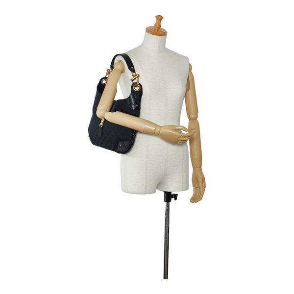 グッチ GGキャンバス ニュージャッキー ワンショルダーバッグ ハンドバッグ 120888 ブラック キャンバス レザー レディース GUCCI 【中古】