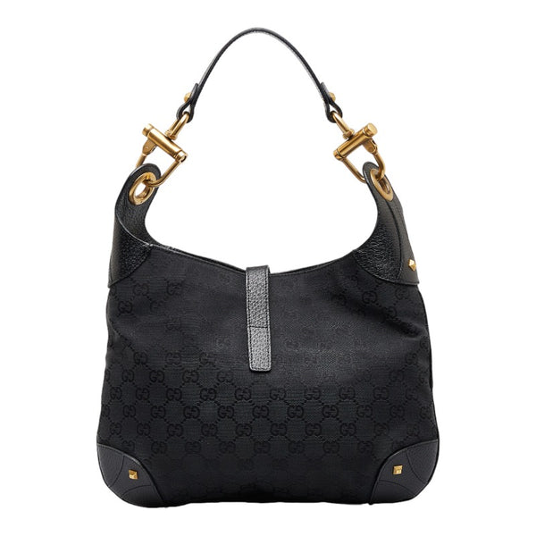 グッチ GGキャンバス ニュージャッキー ワンショルダーバッグ ハンドバッグ 120888 ブラック キャンバス レザー レディース GUCCI 【中古】