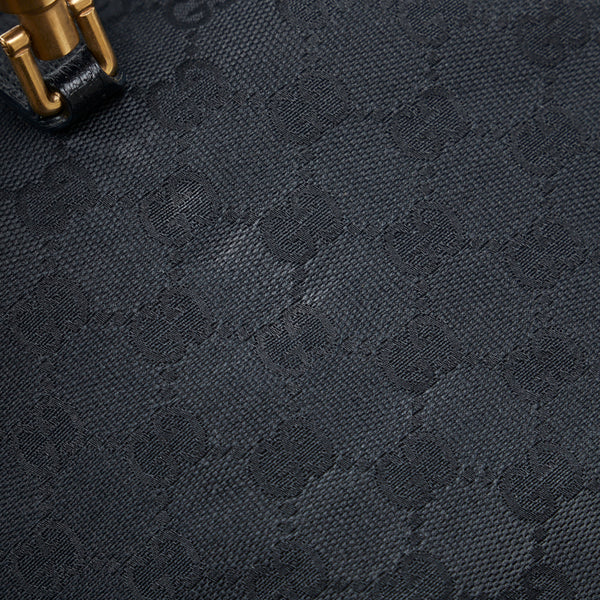 グッチ GGキャンバス ニュージャッキー ワンショルダーバッグ ハンドバッグ 120888 ブラック キャンバス レザー レディース GUCCI 【中古】