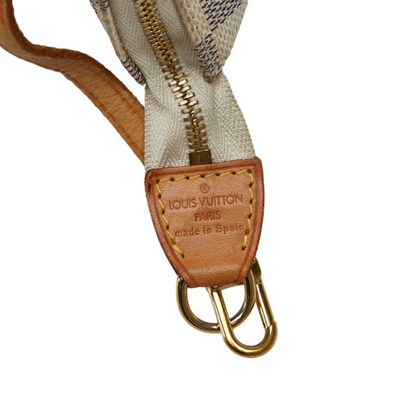 ルイ ヴィトン ダミエ アズール ポシェット アクセソワール アクセサリーポーチ N51986 ホワイト PVC レザー レディース LOUIS VUITTON 【中古】