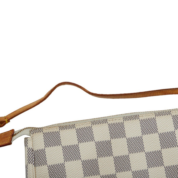 ルイ ヴィトン ダミエ アズール ポシェット アクセソワール アクセサリーポーチ N51986 ホワイト PVC レザー レディース LOUIS VUITTON 【中古】