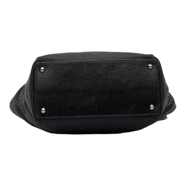 グッチ GGキャンバス ハンドバッグ トートバッグ 120836 ブラック キャンバス レザー レディース GUCCI 【中古】