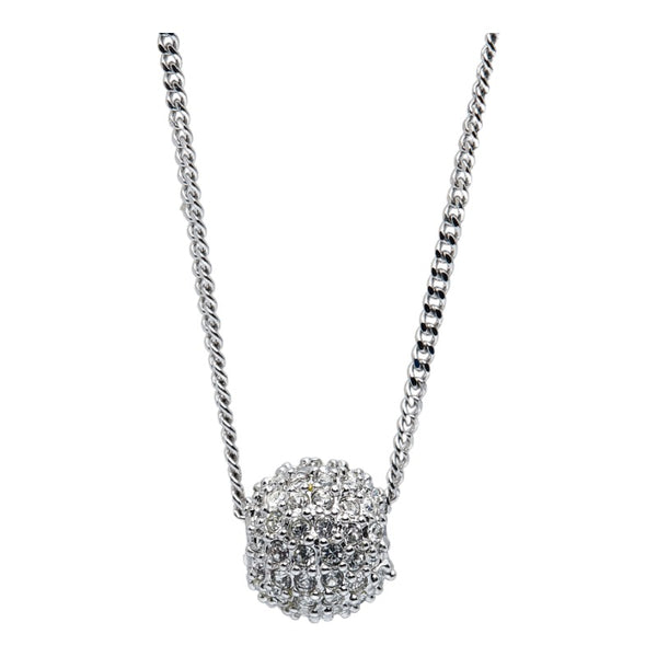 スワロフスキー クリスタルボール ネックレス シルバー メタル レディース SWAROVSKI 【中古】