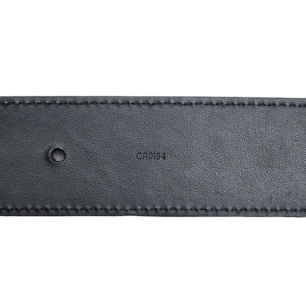 ルイ ヴィトン マイクロダミエ サンチュール イニシアル ベルト M6876 ブラウン シルバー レザー スエード メンズ LOUIS VUITTON 【中古】