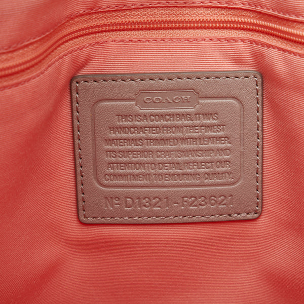 コーチ シグネチャー トートバッグ ショルダーバッグ F23621 グレー ベージュ PVC レザー レディース COACH 【中古】