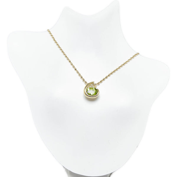 K18YG イエローゴールド ペリドット1.80ct ダイヤ0.04ct ベリテ ペンダントネックレス レディース 【中古】