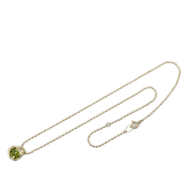 K18YG イエローゴールド ペリドット1.80ct ダイヤ0.04ct ベリテ ペンダントネックレス レディース 【中古】