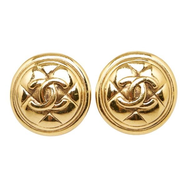 シャネル ココマーク マトラッセ イヤリング ゴールド メッキ レディース CHANEL 【中古】