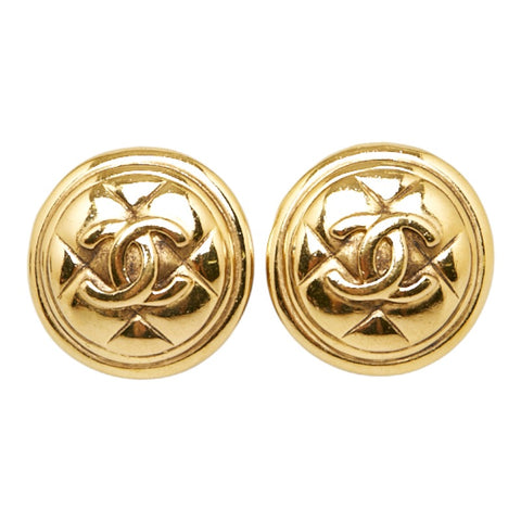 シャネル ココマーク マトラッセ イヤリング ゴールド メッキ レディース CHANEL 【中古】