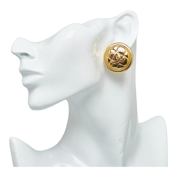 シャネル ココマーク マトラッセ イヤリング ゴールド メッキ レディース CHANEL 【中古】