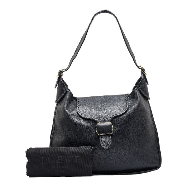 ロエベ アナグラム グラナダ ショルダーバッグ トートバッグ ブラック レザー レディース LOEWE 【中古】